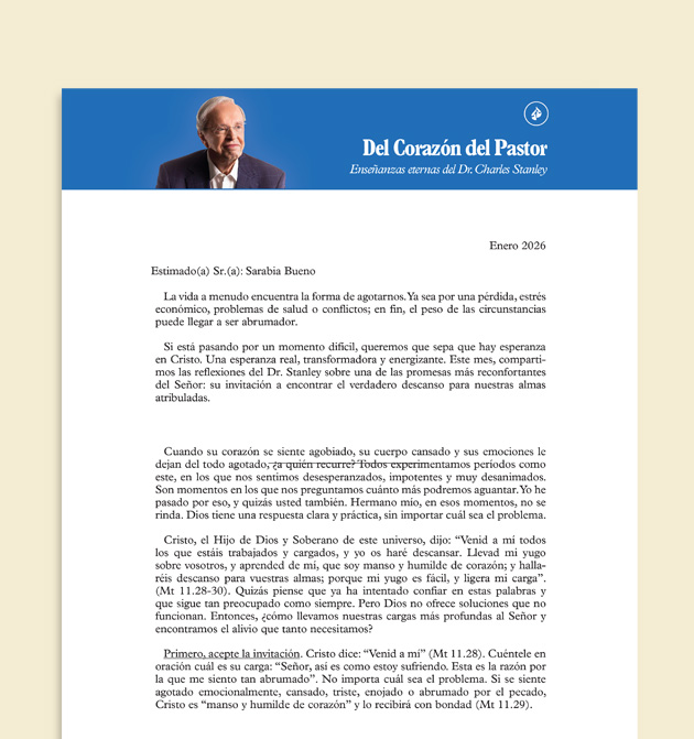 Del corazón del pastor -- Una carta mensual para animarle en su andar de fe